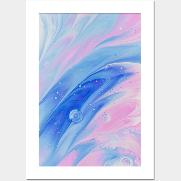 Abstract Pink & Blue Swirl Wall Art by opticpixil